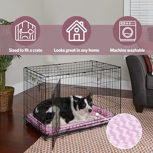 New MidWest Homes for Pets QuietTime Fashion XXS Dog Bed | Pink Faux Fur Bolster, 18 Inch