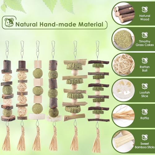 New Bissap Bunny Chew Toys Natural Hanging Rabbit Chew Toy Treats | 6 pcs