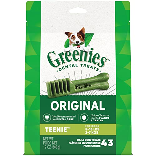 New Greenies Original Teenie Dental Dog Treats | 12 oz (43 treats)