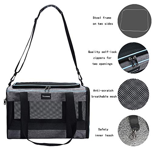 New Vceoa Soft-Sided Cat & Dog Carrier | 17.5″ × 11″ × 11″, Up to 16 lbs