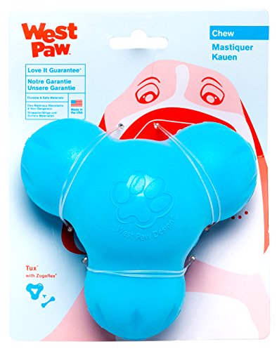 New West Paw Zogoflex Tux Treat Toy | Aqua Blue, Small (4")