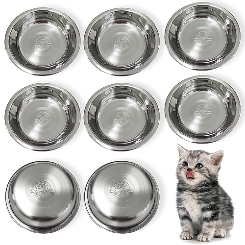 New GCVOPTON Stainless Steel Cat Bowls | 8 pcs, 5.5 inch