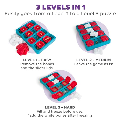 New Outward Hound Nina Ottosson Dog Brick Puzzle | Blue, One Size (Level 2)