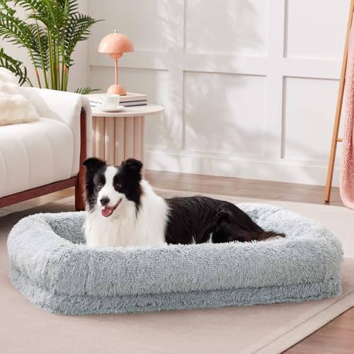 New ZOMISIA Calming Large Sized Dog Bed | Grey, Orthopedic 38"L x 27"W x8"TH