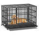 New HIWOKK Heavy Duty Indestructible Dog Crate Double Door High Anxiety Cage | 48 Inch - XL XXL