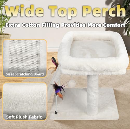 New TWDEPART Cat Tree Cat Tower with Cat Scratching Post | Beige