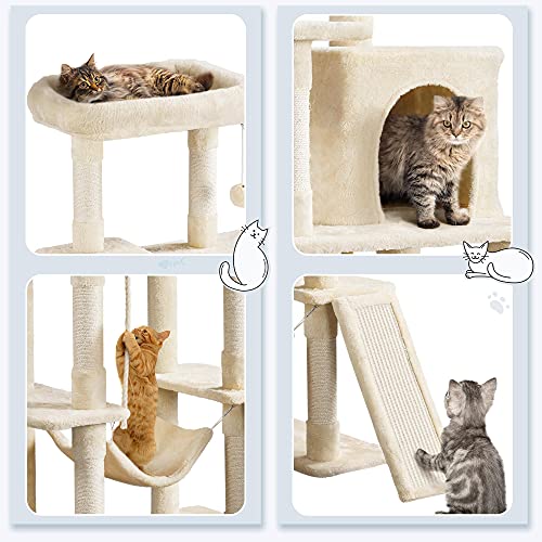 New Yaheetech Multi-Level Indoor Cat Play Structure with Hammock & Ball | 63"
