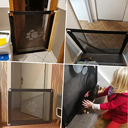 New NAMSAN Magic Dog Gate for Stairs and Doorways | 39.3 × 31.5 in, Black Mesh