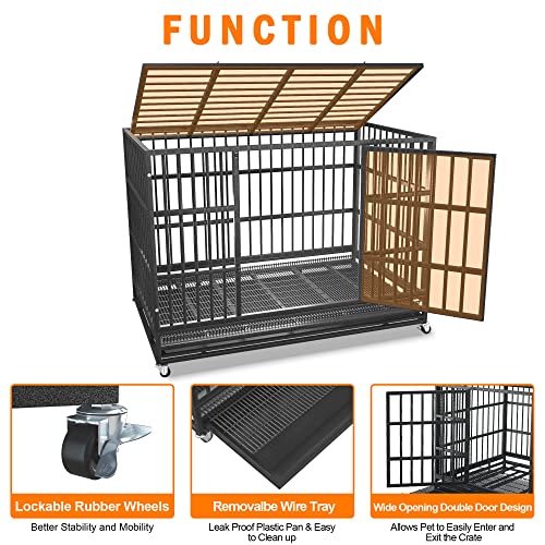 New BOLDBONE Heavy Duty Indestructible & Escape-Proof Dog Crate Cage Kennel | XL XXL - 54/48/42/38 inch