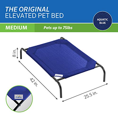 New Coolaroo Original Elevated Dog Bed | Aquatic Blue, Medium