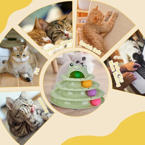 New Gefryco 4-Tier Roller Track Cat Tower | Green