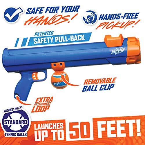 New Nerf Dog Tennis Ball Blaster | Blue/Orange, One Size