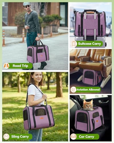 New Morpilot Soft-Sided Cat/Dog Carrier | Purple & Up to 18 lb