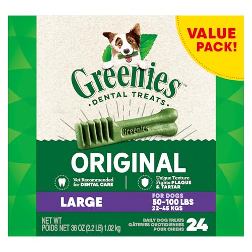 New Greenies Original Large Dental Dog Treats | 36 oz (24 treats)