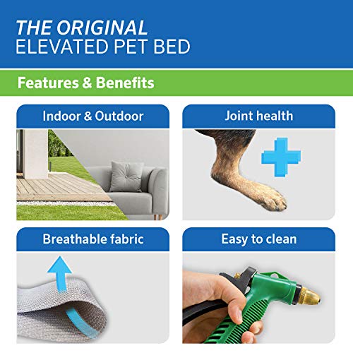 New Coolaroo Original Elevated Dog Bed | Aquatic Blue, Medium