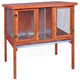 New Ware Manufacturing HD Bunny & Rabbit Double Hutch | 47.8" L × 34.5" W × 48.0" H & Brown