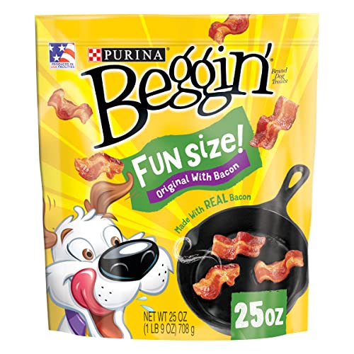 New Purina Beggin’ Dog Treats | Fun Size Original With Bacon • 25 oz pouch