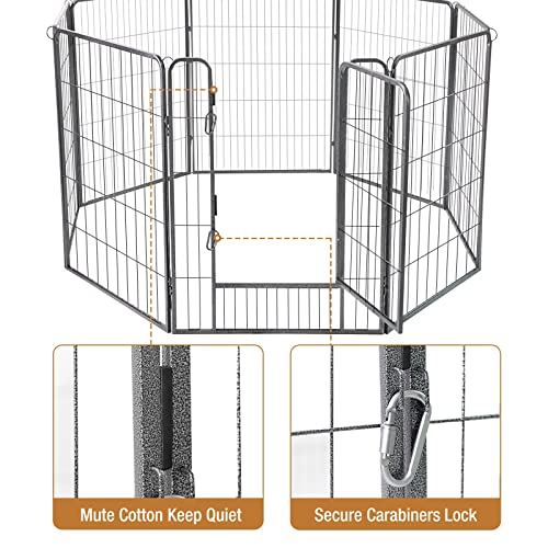 New Generic Foldable Pet Exercise Fence with Gate | 31 in H (8 Panels), Black