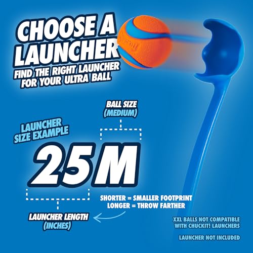 New Chuckit! Ultra Ball Dog Toy | Orange/Blue, Medium (2-Pack, 2.5")
