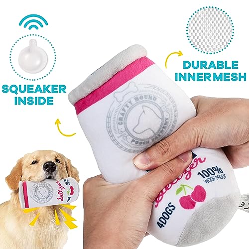 New Prime Pets Plush Squeaky Dog Toys Set | Multi-Color, 3-Pack