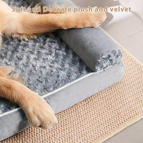 New BFPETHOME Dog Beds for Large Dogs | Grey, 28"L x 23"W x 6.5"Th
