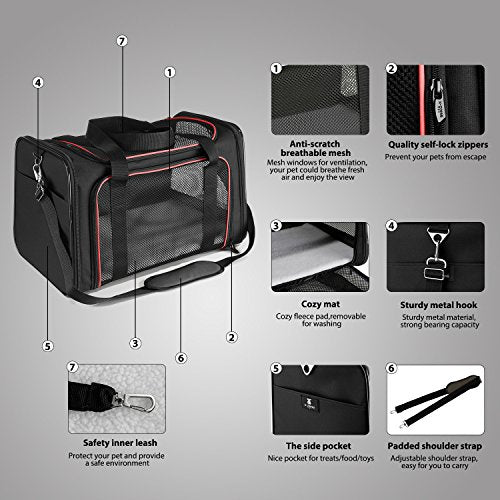 New XZONE PET Soft Sided Collapsible Travel Carrier | Medium Gray