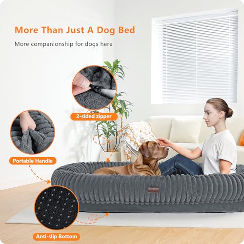 New DANFOOZIO Human Dog Bed for Adult | 71"x41.3"x11", Medium Gray