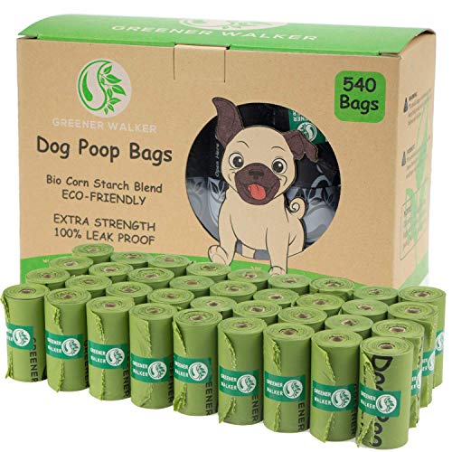 New Greener Walker Poop Bags for Dog Waste | Green, 540 Bags