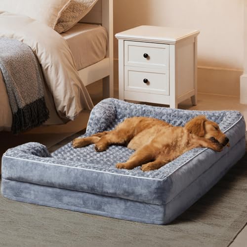 New WNPETHOME Large Sized Dog Bed | Grey, 36"L x 27"W x 6.5"Th