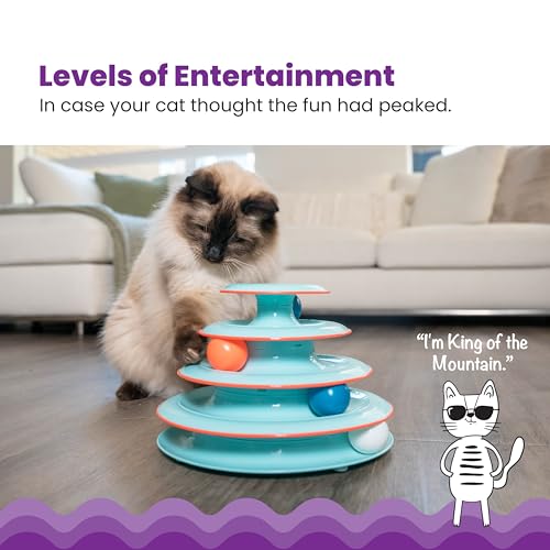 New Petstages Chase Meowtain Interactive 4-Tier Cat Track Toy