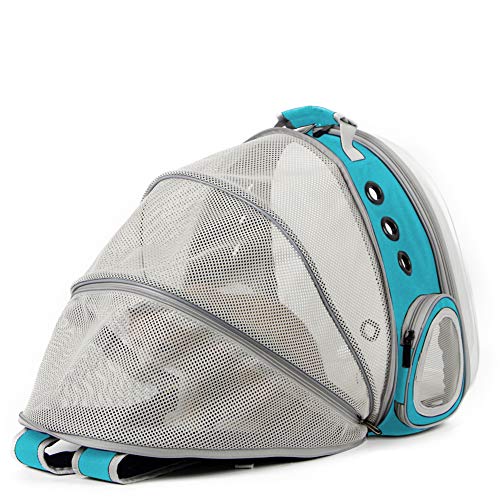 New halinfer Back-Expandable Cat Backpack Space Capsule | Green, Up to 12 lb