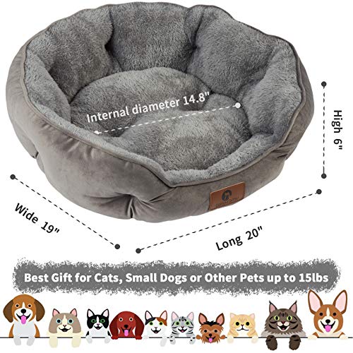 New Asvin Small Dog Bed | Grey, 20 inches