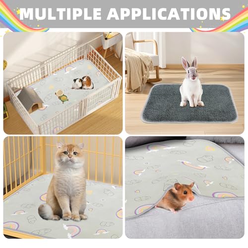 New Homimp Guinea Pig Cage Liners Washable Small Animal Bedding | Grey, 2 pack 24" x 47"