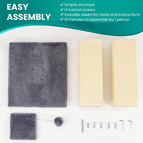 New YULOYI Cat Scratching Post Tall Sisal Scratch Post | Grey, 32"