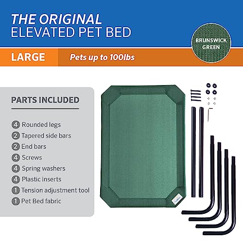 New Gale Pacific Coolaroo The Original Cooling Elevated Dog Bed| Large, Brunswick Green, 51.00" x 31.50" x 8.00"