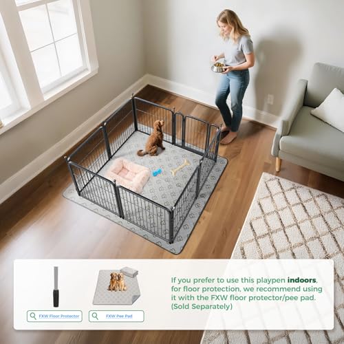 New FXW Rollick Unleashed Dog Playpen (8 Panels) | 24 in H, Black