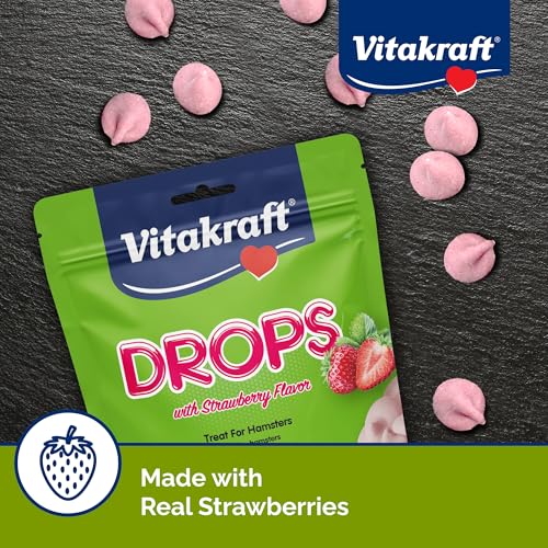 New Vitakraft Hamster Strawberry Drops Treats | 5.3 oz, Pack of 2