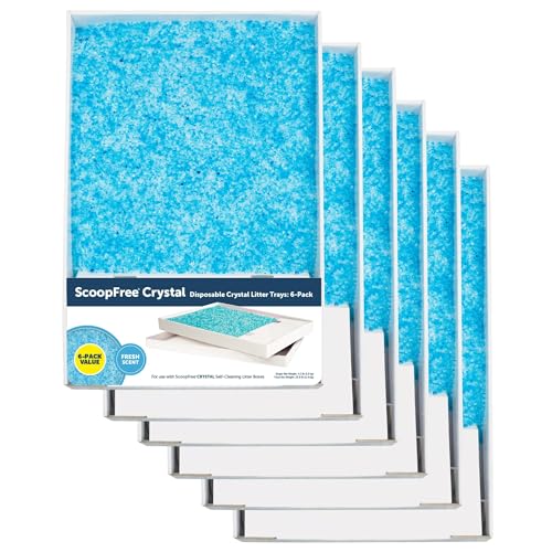 New PetSafe ScoopFree Disposable Crystal Cat Litter Tray | Fresh Scent, 4.3 lb Bags, 6 Pack
