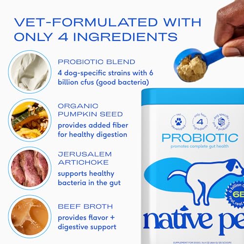 New Native Pet Probiotics Powder | 60 Scoops