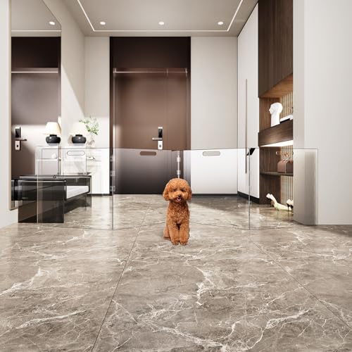 New Acrylic Pet Freestanding Gate for Doorways | Medium (4 Panels), Clear