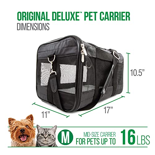 New Sherpa Original Deluxe Travel Pet Carrier, Airline Approved | Black & Medium