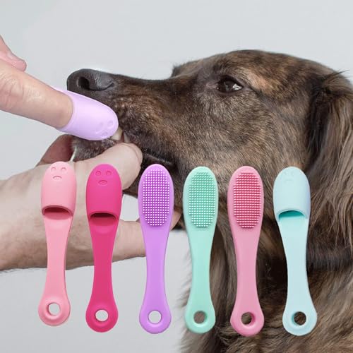 New EIFER Silicone Dog & Cat Finger Toothbrush | Pack of 6
