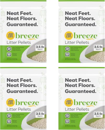 New Tidy Cats Breeze Cat Litter Pellets | 3.5 lb, Pack of 4