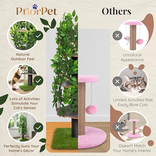 New Cat Tree Scratching Post for Climbing, Hiding and Sleeping | Green-160cm