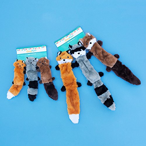 New ZippyPaws Skinny Peltz No-Stuffing Pack | Fox/Raccoon/Squirrel, 18"