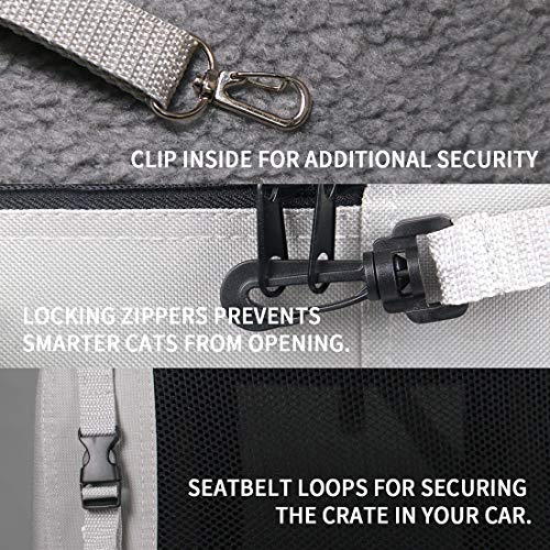 New Petseek Extra-Large Soft-Sided Carrier (for 2 Cats) | Grey & 24"×16.5"×16"