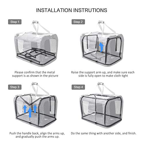 New Petseek Extra-Large Soft-Sided Carrier (for 2 Cats) | Grey & 24"×16.5"×16"