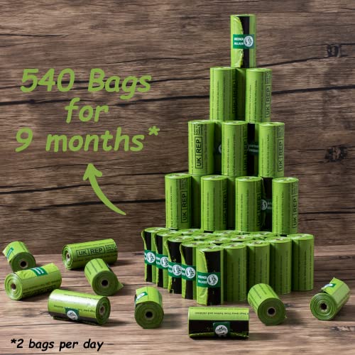 New Greener Walker Poop Bags for Dog Waste | Green, 540 Bags