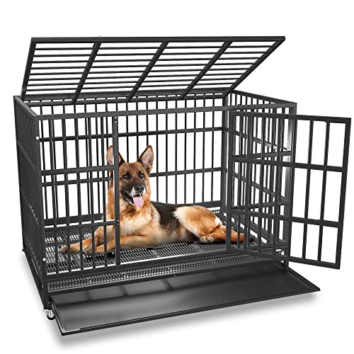 New BOLDBONE Heavy Duty Indestructible & Escape-Proof Dog Crate Cage Kennel | XL XXL - 54/48/42/38 inch