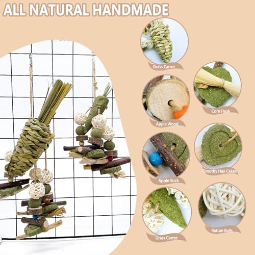 New Acsist Rabbit Chew Toy Bunny Cage Hanging Chew Toy and Treats | 2 pcs